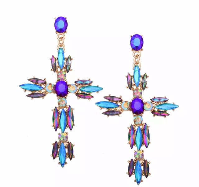 Cross Rhinestone Drop