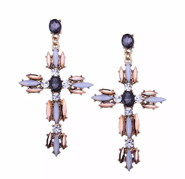 Cross Rhinestone Drop